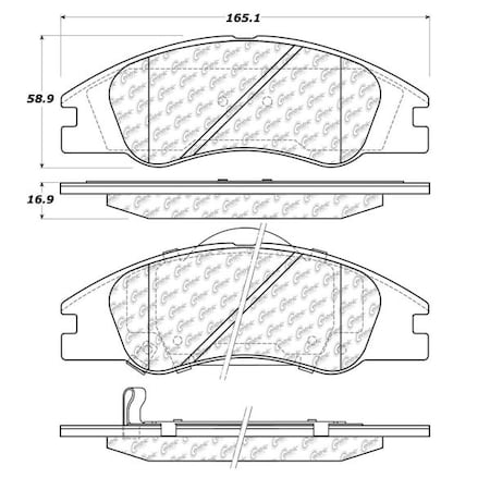Centric Parts Posi-Quiet Ceramic Pads, 105.10740, Front 105.10740